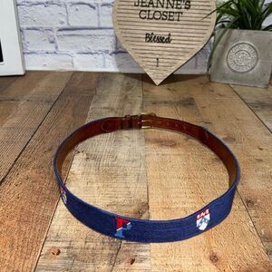 Smathers & Branson University of Pennsylvania Belt Classic Navy 36 Needlepoint